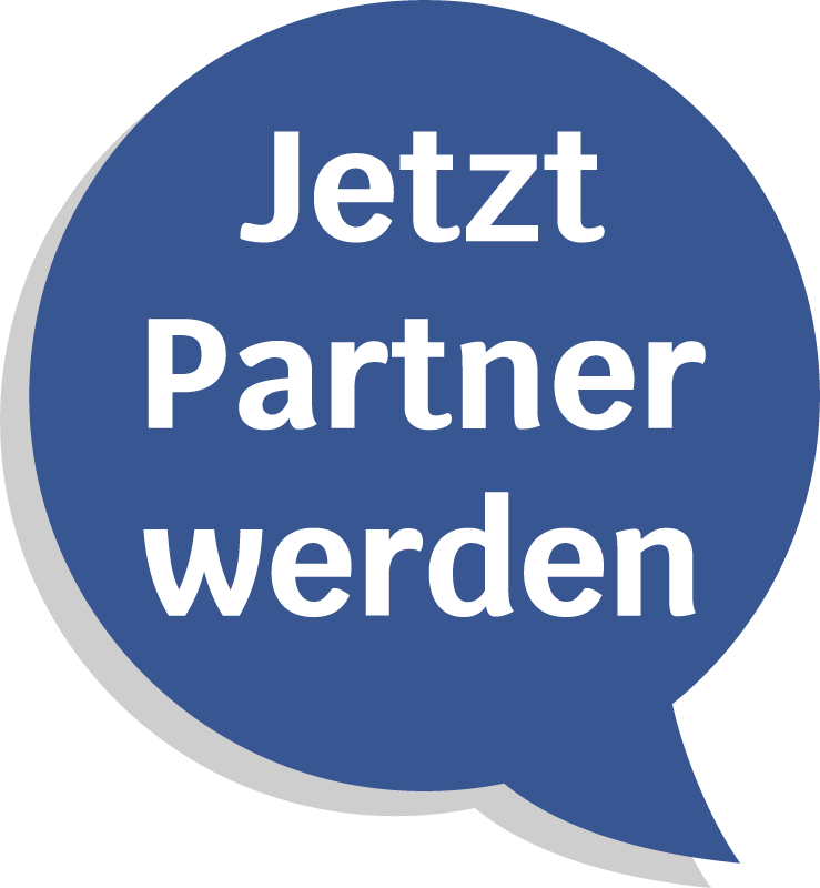 Grafik Sprechblase Jetzt Partner werden