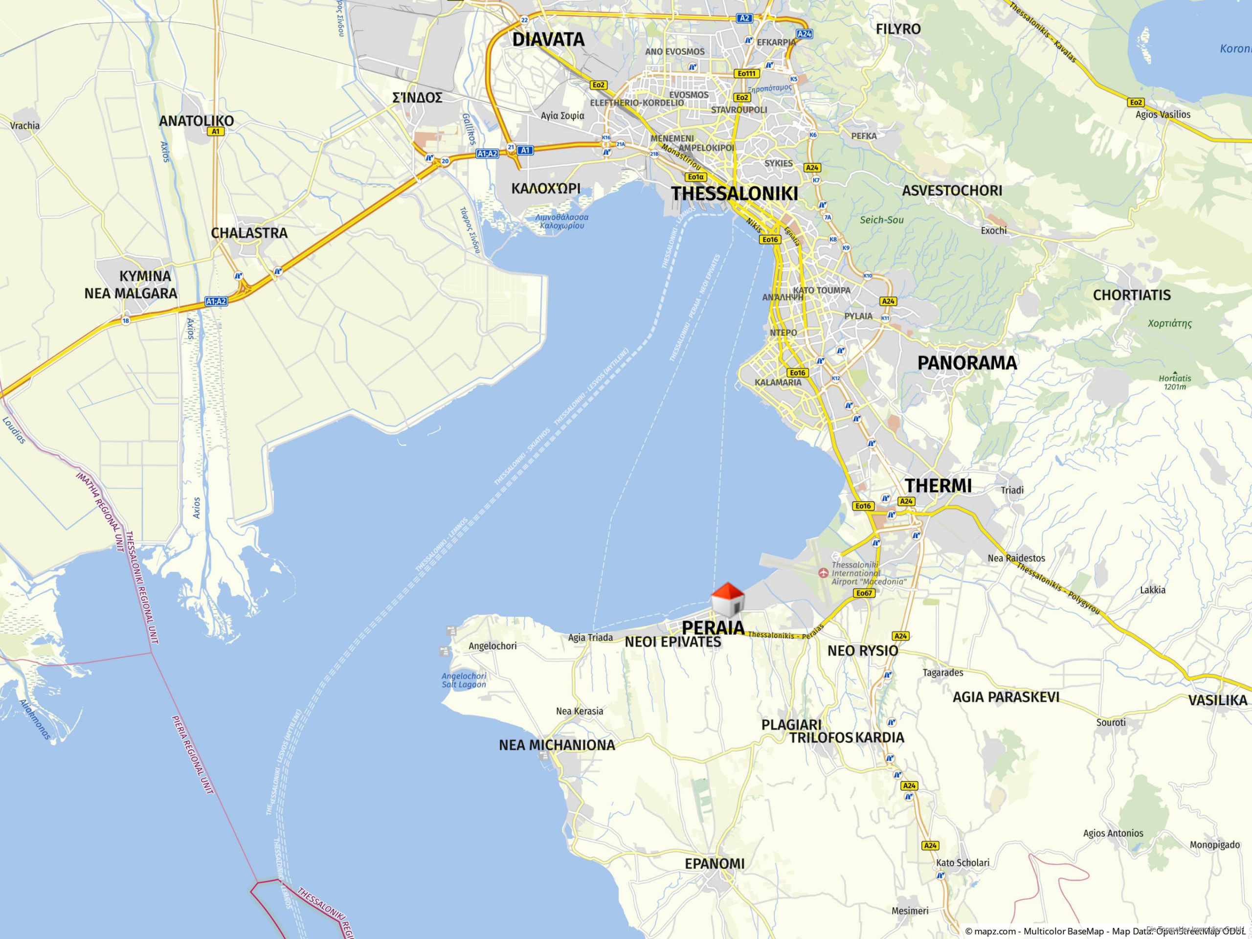 Attraktive Eigentumswohnung in Meeresnähe – Thessaloniki - Kartenausschnitt (82323)