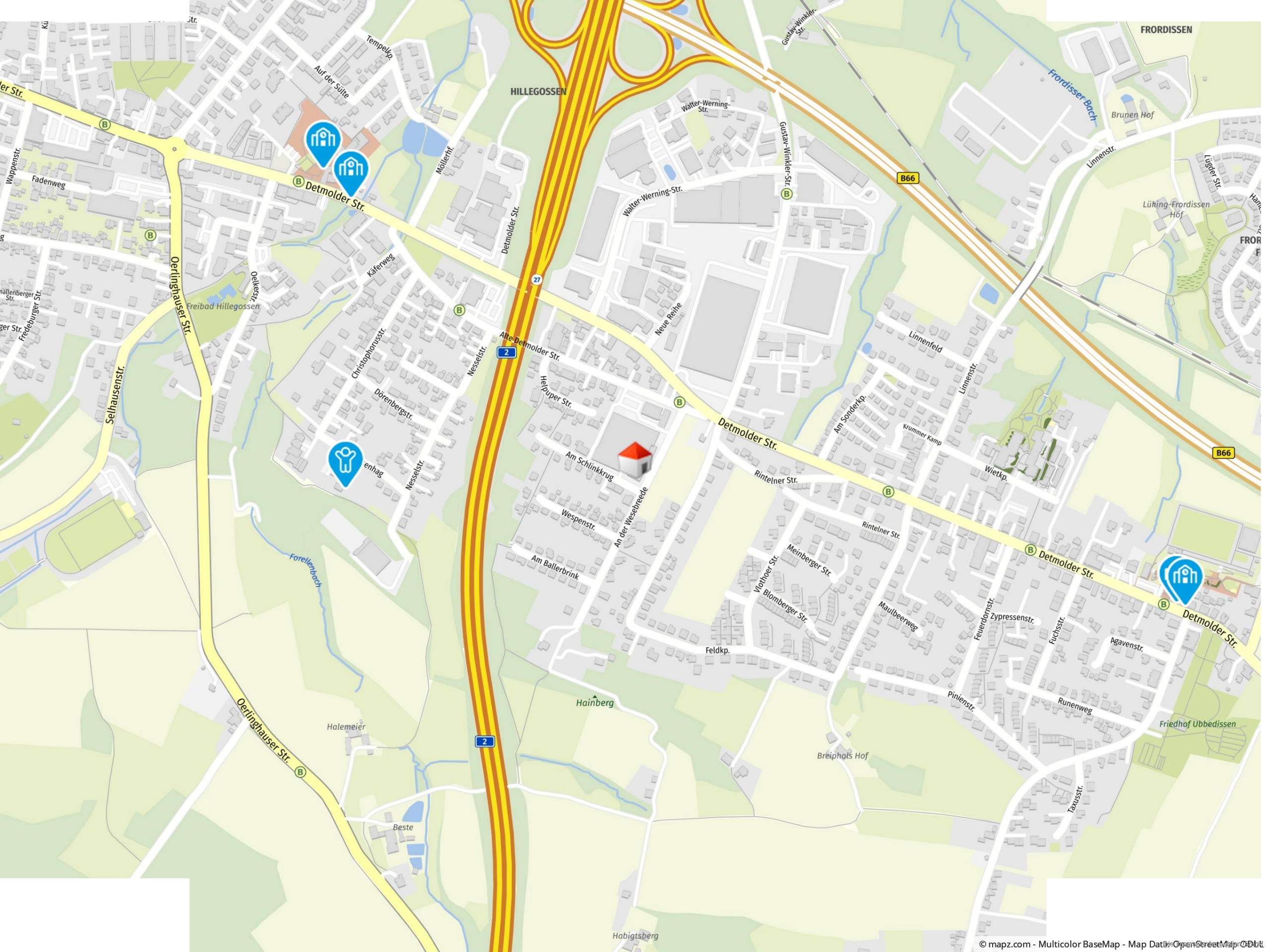 Großzügige Erdgeschoss Wohnung mit Garten - Kartenausschnitt (83997)