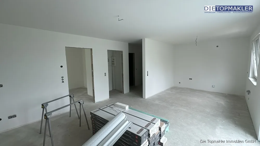 Moderne 2-Zimmer-im Obergeschoss | Erstbezug | WBS erforderlich - Wohnzimmer (86577)