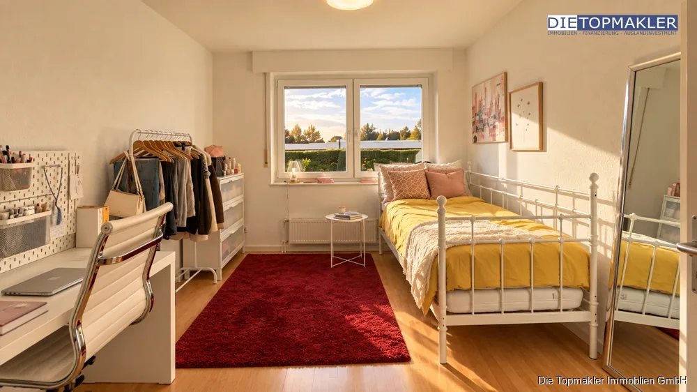 Lichtdurchflutete 4-Zimmer-Erdgeschosswohnung mit eigenem Garten, Balkon & Tiefgarage - Kinderzimmer 1 (87023)