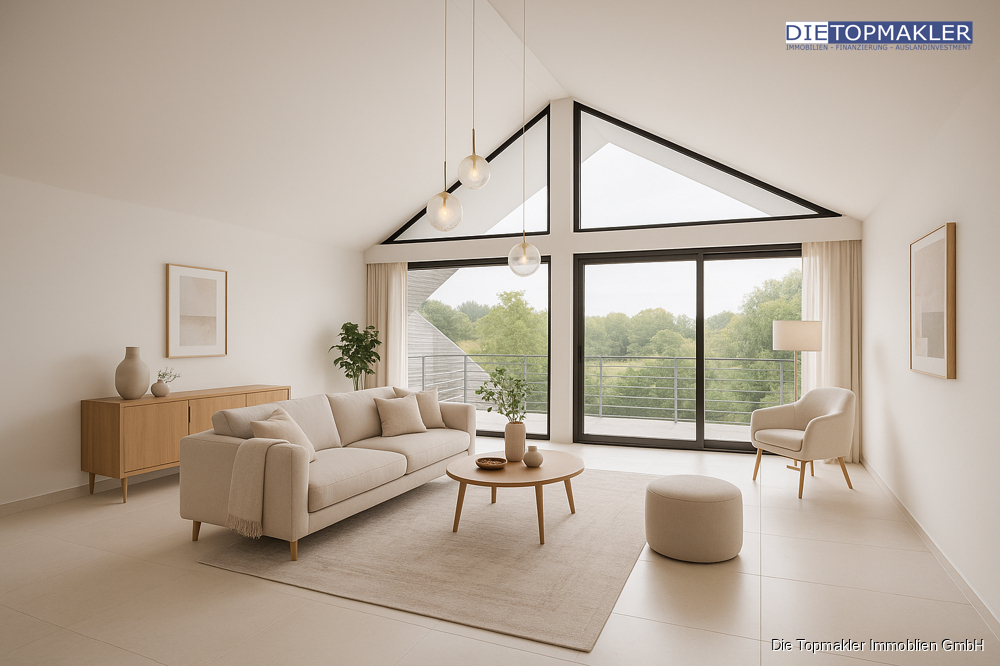 Exklusive Seeresidenz am Möhnesee – Zwei Häuser, unzählige Möglichkeiten und ein Ausblick, der verzaubert - Wohnzimmer im Obergeschoss (82465)