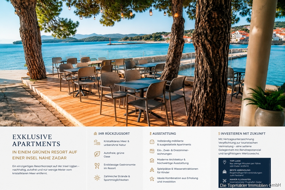 Exklusive Apartments in einem einzigartigen grünen Insel-Resort nahe Zadar - Titelbild (85059)