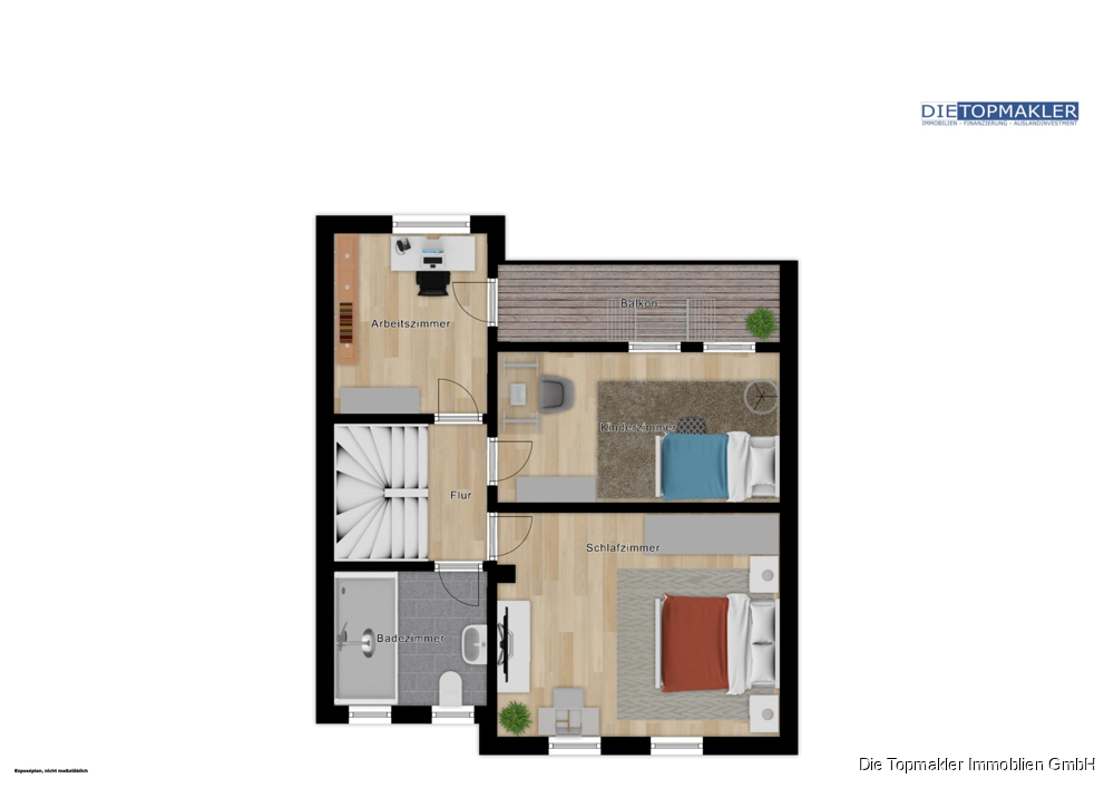 Lichtdurchflutetes Reihenhaus mit Garten & Loggia – ideal für Familien - Obergeschoss (83101)
